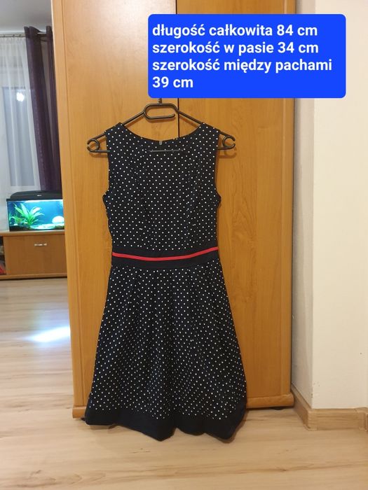 Sukienka granatowa w groszki rozmiar S