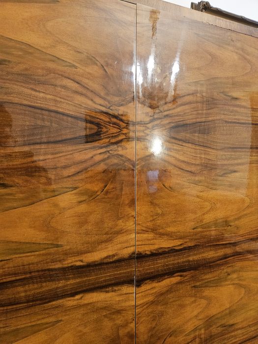 Szafa PRL Vintage – Styl Art Deco – Lustrzany Fornir – Komplet Kluczy!