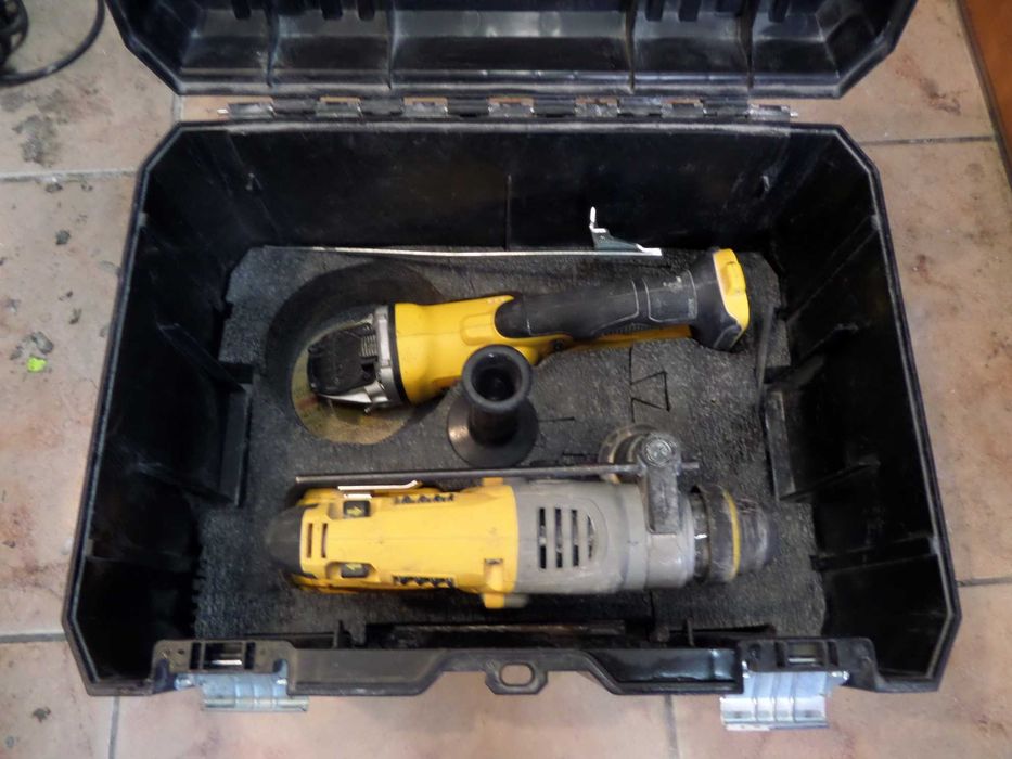 DeWalt zestaw szlifierka kątowa + młotowiertarka  SDS + akumulator 5,0