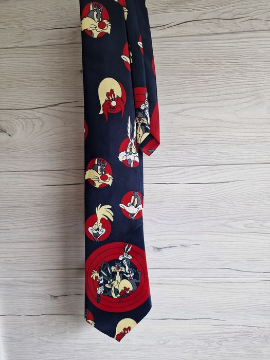 Krawat vintage Looney Tunes zwariowane melodie Królik Bugs Sylwester