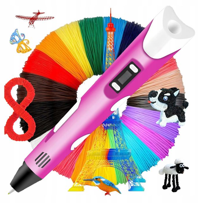 Długopis 3D Dla Dzieci Zestaw i WKŁADY PLA 110 METRÓW Drukarka 3 D PEN