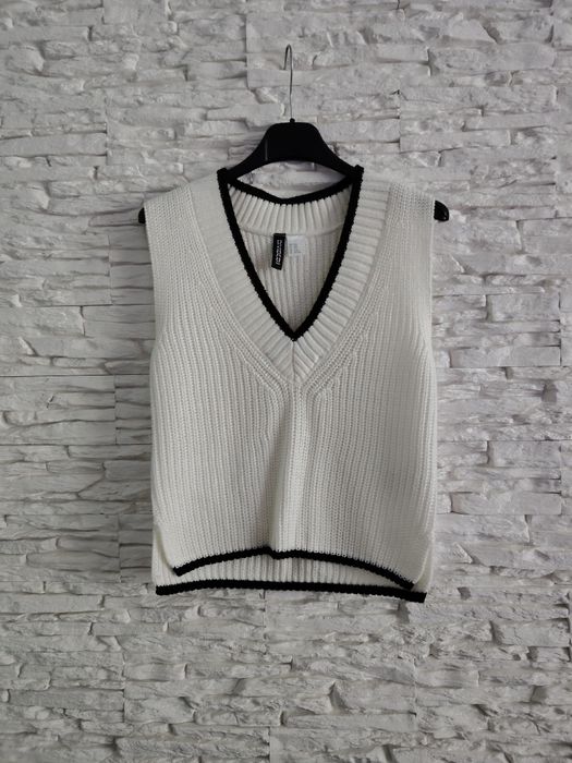 Kamizelka kremowa sweterkowa xs