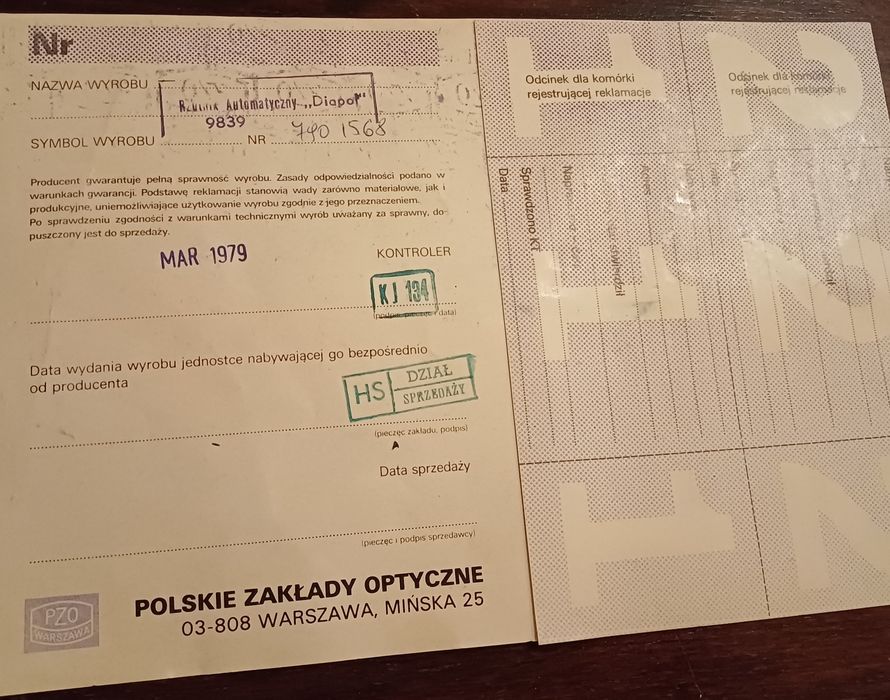 Rzutnik do slajdów Diapol 9839 PRL