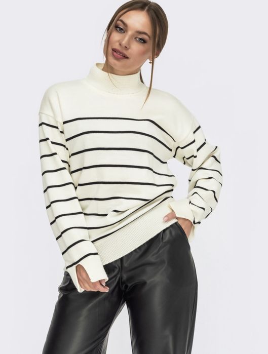 Светр вовняний в'язаний жіночий Dressa 44-48 Молочний