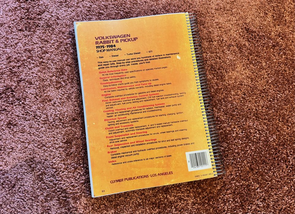 Manual de Oficina Clymer – VW Rabbit & Pickup (1975–1984)