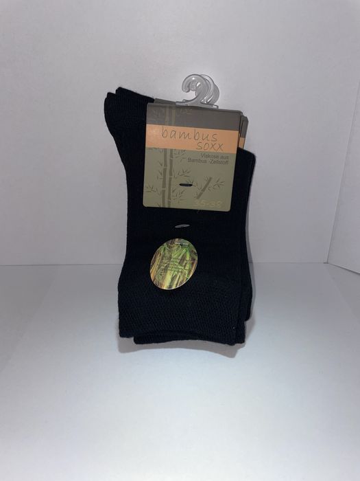 3 x pary skarpet męskich, czarne, wykonane z bambusa, rozmiar 34/38