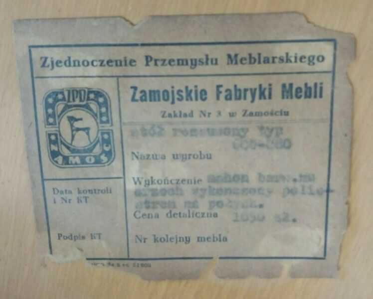 Stół z Zamojskiej Fabryki Mebli