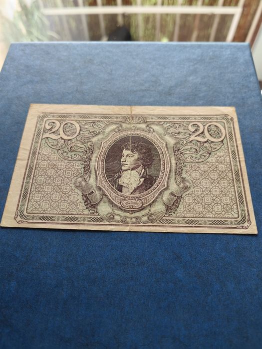 Banknot 20 Marek Polskich z 1919 r. Piękny!!