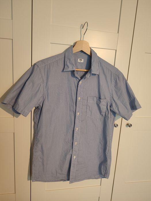 Uniqlo koszula męska XS niebieska w delikatne paski