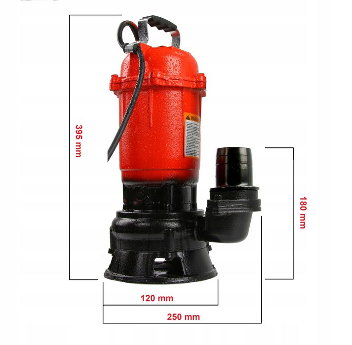 Pompa Do Szamba Wody Brudnej Czystej Szlamowa Wąż 60M Rozdrabniacz