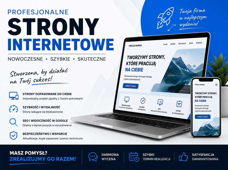 Nowoczesne strony internetowe dla małych firm |  HTML / CSS / JS