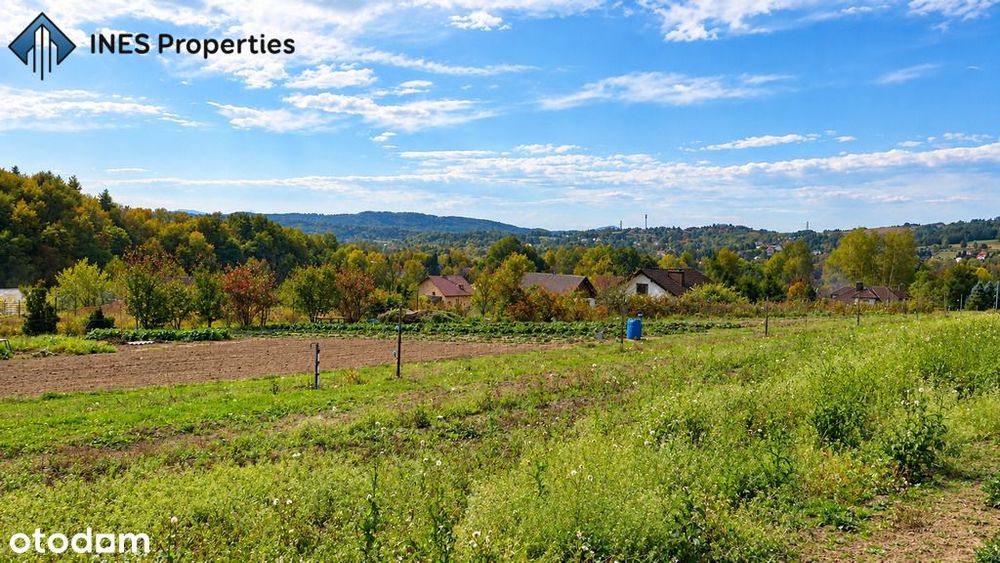 Radziszów – 3 działki budowlane po 10 arów | Widok na Babią Górę