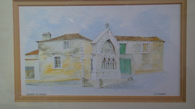 Gravura "Pelourinho de Odivelas" de J.M. Calçada
