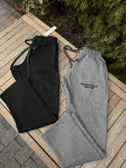 Штани Essentials чорні чоловічі штаны Ессеншиалс серые мужские флис