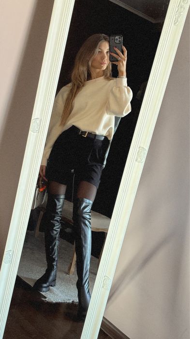 Шкіряні ботфорти 39 розмір