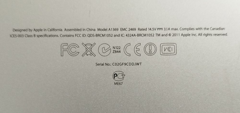 Ноутбук Apple MacBook Air a1369