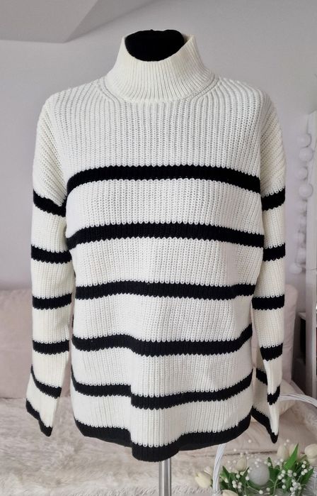 Golf ecru,paski"New Look".