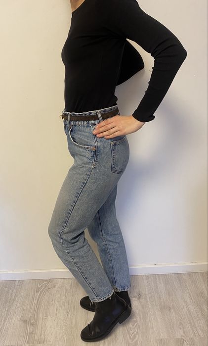 Jeansy z wysokim stanem Pull&Bear 38/m niebieskie