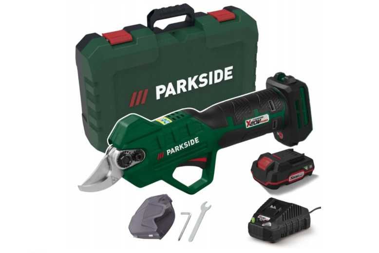 Секатор акумуляторний PARKSIDE повний комплект Акумуляторні ножиці для гілок PAAS 20-Li 20V + акумулятор + кейс Секатор аккумуляторный