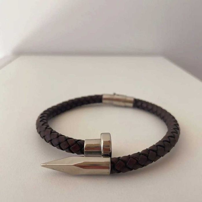 Pulseira Aço + Couro