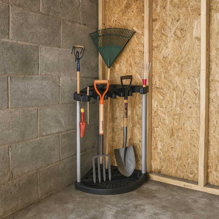 Mocny XXL Stojak Na Narzędzia Ogrodowe Narożny Organizer Garaż Ogród