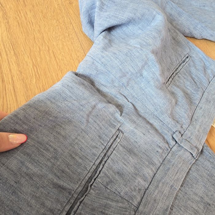 Spodnie materiałowe hm m 38 l 40 len linen długie