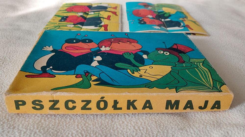 Stara układanka kartonikowa Pszczółka Maja PRL - pudełko