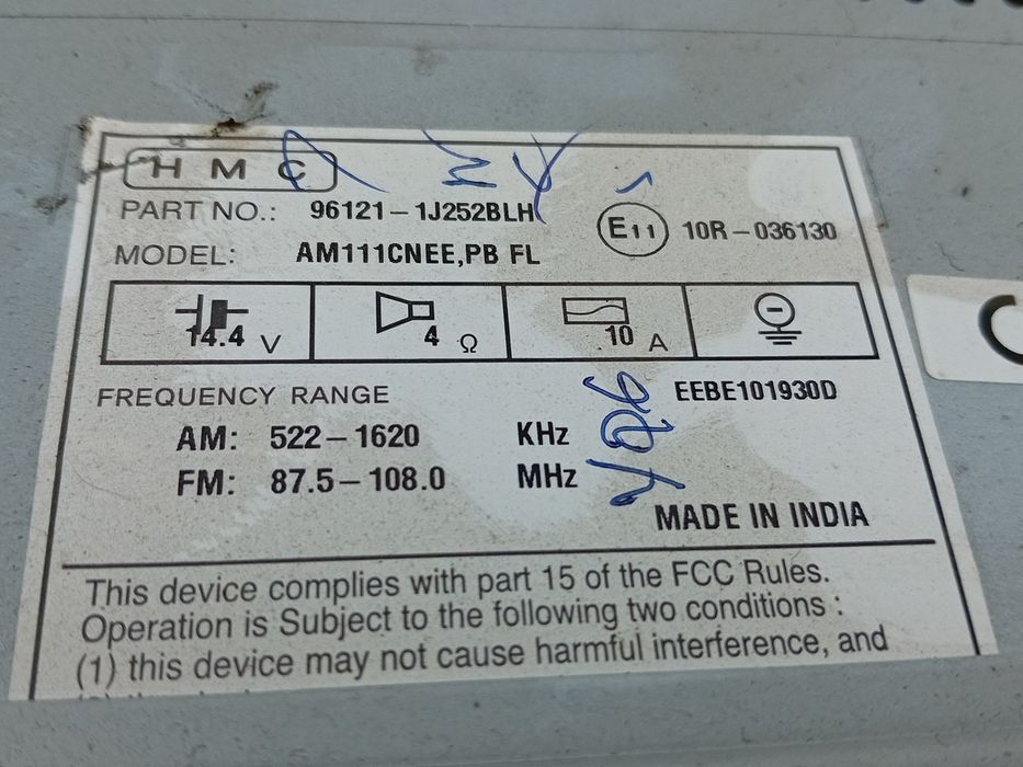 Rádio / auto-rádio HYUNDAI i20 (PB, PBT)