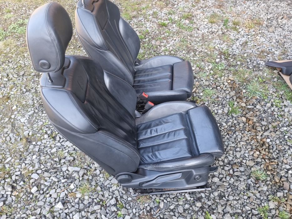Audi A4 B9 Kombi Fotele S Line Czarna Skóra Komplet