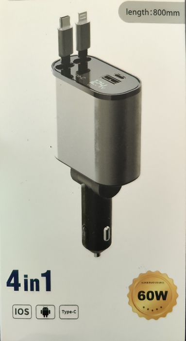 Carregador isqueiro 60w 4 em 1