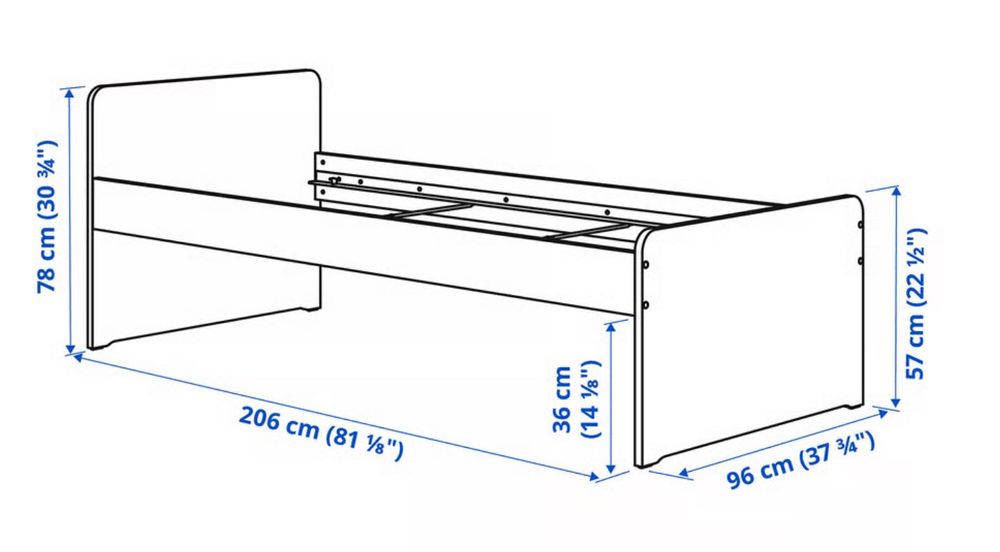 Cama Solteiro Ikea SLAKT- 1 Mês de uso