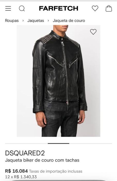 Jaqueta biker de coro com tachas