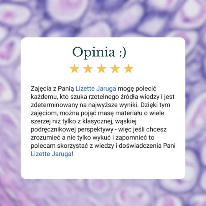 Biologia warsztaty maturalne, korepetycje. Nauczycielka, egzaminator.