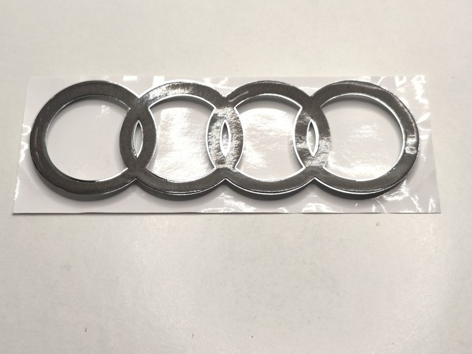 Emblema Letras Audi 177mm 17.7cm Símbolo Logo Mala Traseira Liso Adesivo Modelo A-3 A-4 A-5 A-6 Cromado Novo