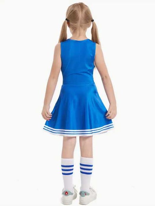 140 Strój cheerleaderki CHEERLEADERKA Cheers kostium sukienka pompony