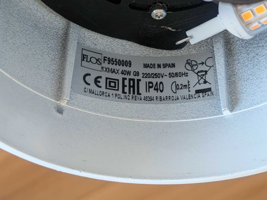 Flos Wan biała lampa ścienna / sufitowa