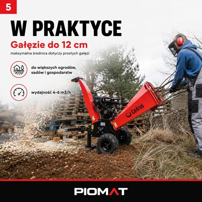 Cedrus RB03 Rozdrabniacz spalinowy do gałęzi 12 cm Loncin 9 kW