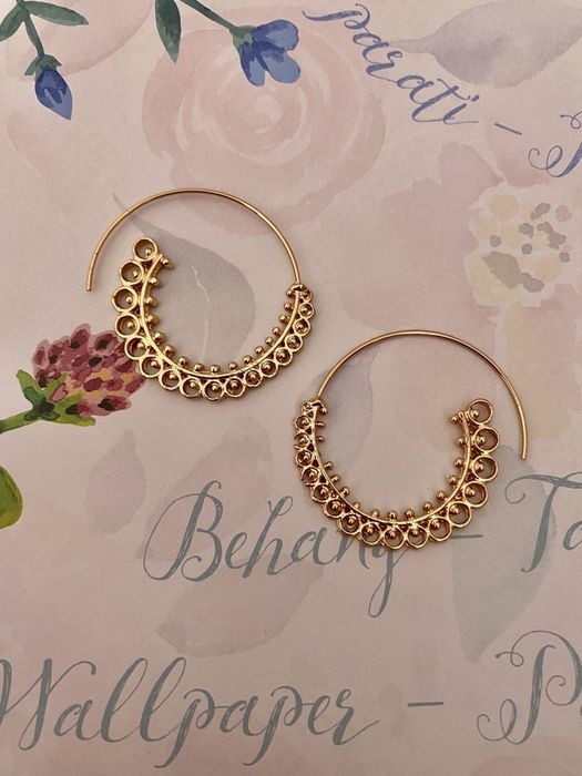 Brincos Argolas Etnicas Boho Douradas (novas s/ etiqueta)