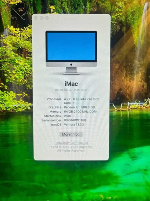 Apple iMac 2017 27” | 1TB SSD | 64GB RAM | i7 4.2 GHz