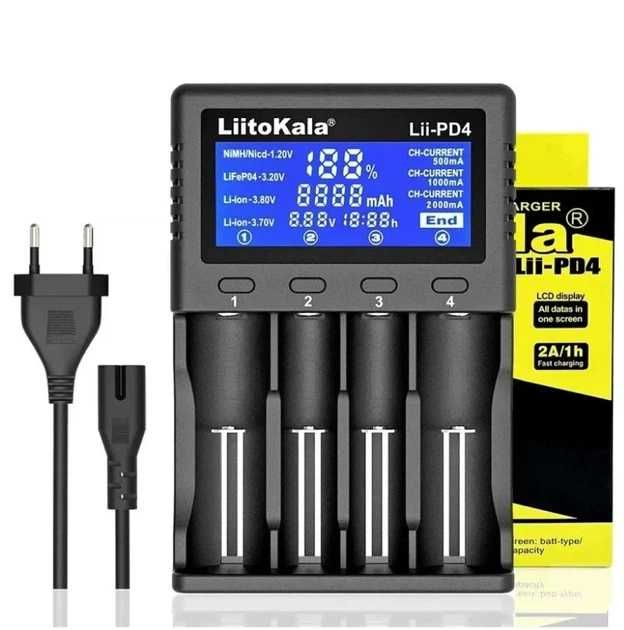 Зарядний пристрій LiitoKala PD4 для акумуляторів 18650 21700 Li-ion LiFePO4 Ni-MH Ni-Cd