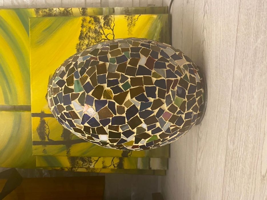 Witrażowa egipska lampa w kształcie jaja rękodzieło lampka nocna