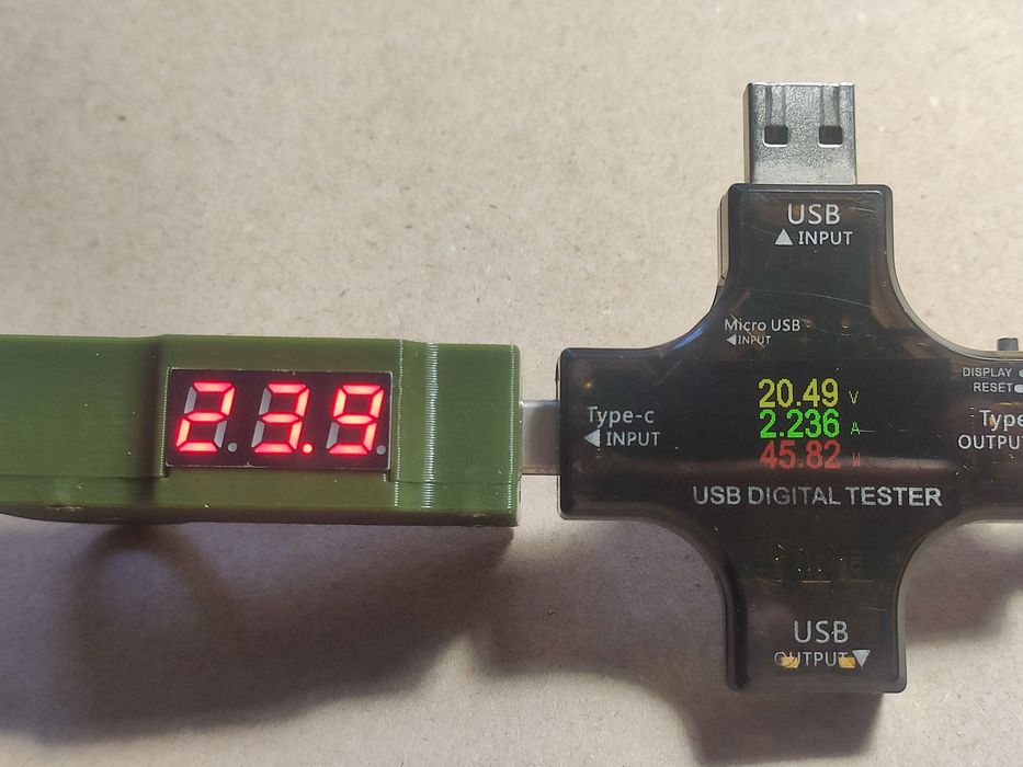 Адаптер XT60 - USB-C/USB-A для FPV батарей 2-6S, 45W з вольтметром