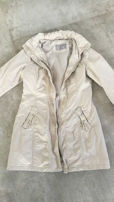 Wiosenny szary prochowiec S siwy płaszcz