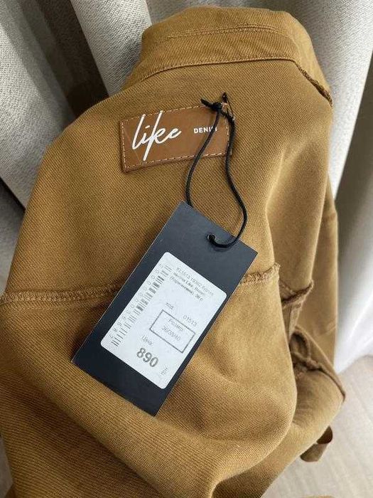 Коричнева укорочена куртка like;  джинсовка коричневая укороченная