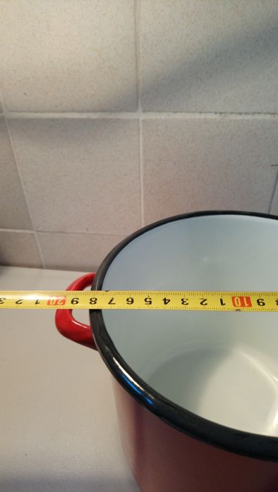 Garnek emaliowany wysoki 16 cm, kociołek węgierski