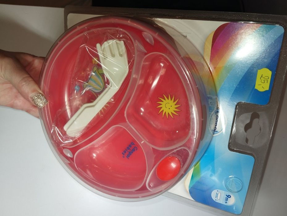 Nowy trójdzielny talerz podgrzewane dno z przyssawką miska dla dziecka