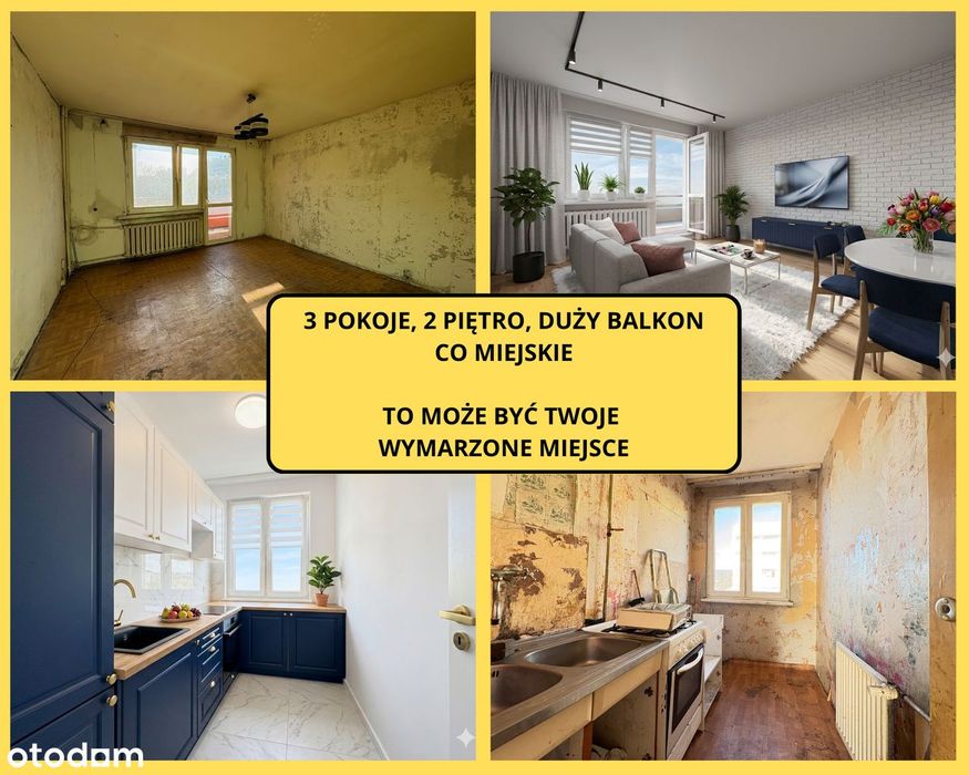 3 pokoje | Świetny układ | Duży balkon | Najlepsza lokalizacja
