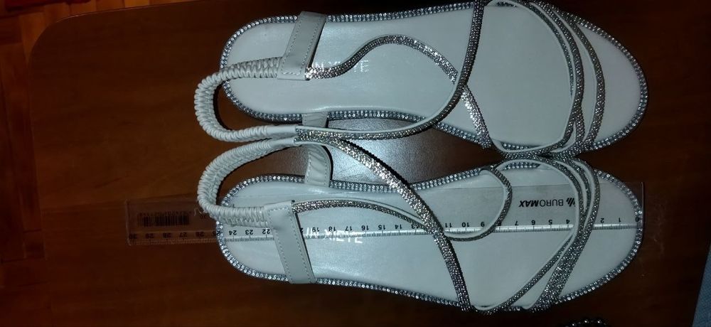 Сяючі жіночі босоніжки, блискуче каміння, 40 розмір