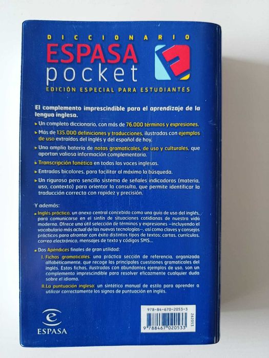 Diccionario Espasa Pocket Español-Inglés / Inglés-Español, 2006