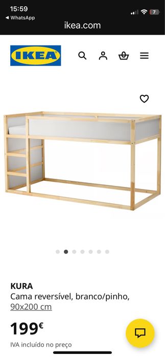 Cama Reversivel Kura/ Colchao Afjall Ikea